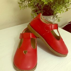 Red Mary Jane shoes- heart toddler size 8.5